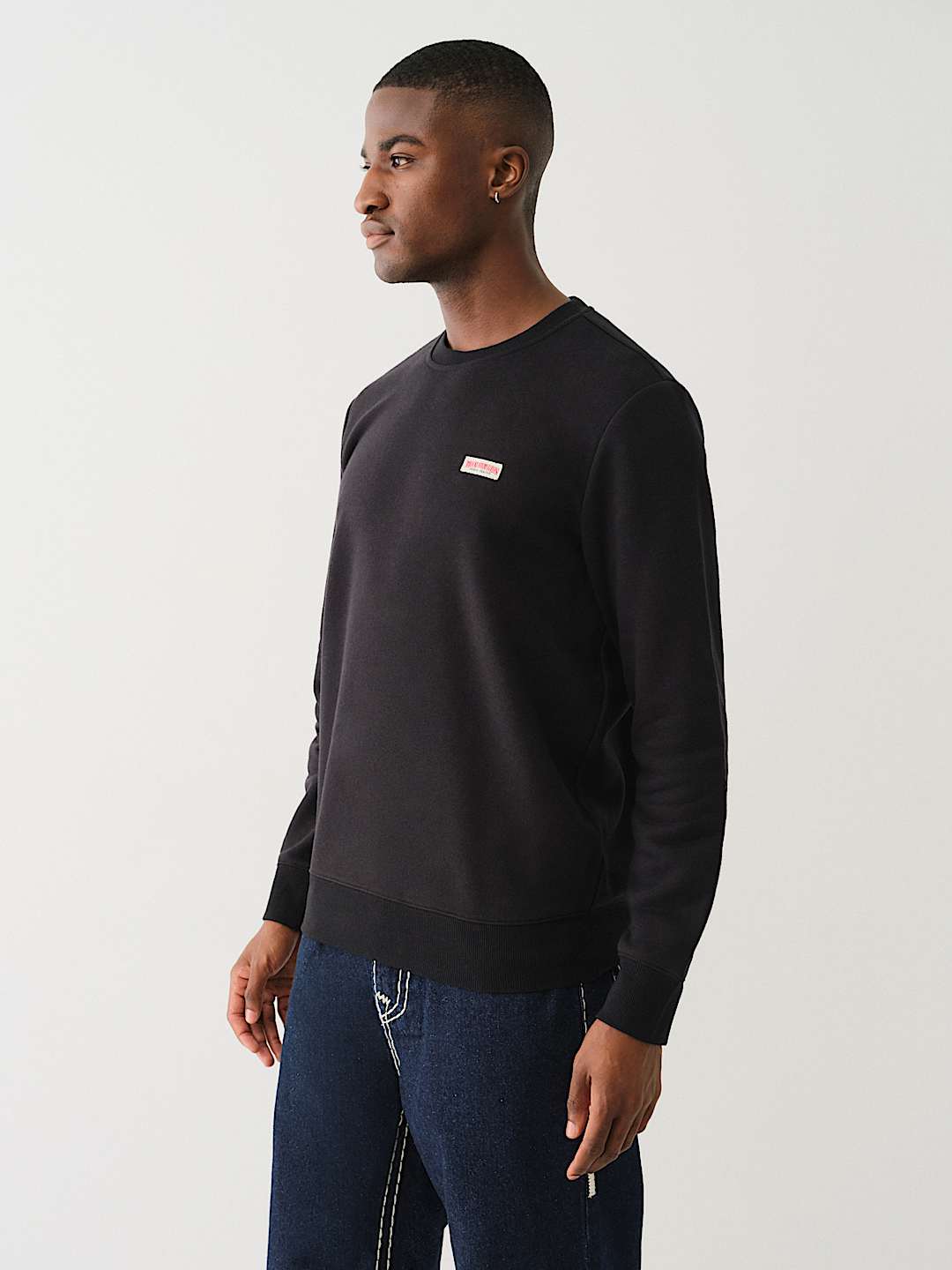 OG LOGO PATCH CREW SWEATSHIRT Black True Religion