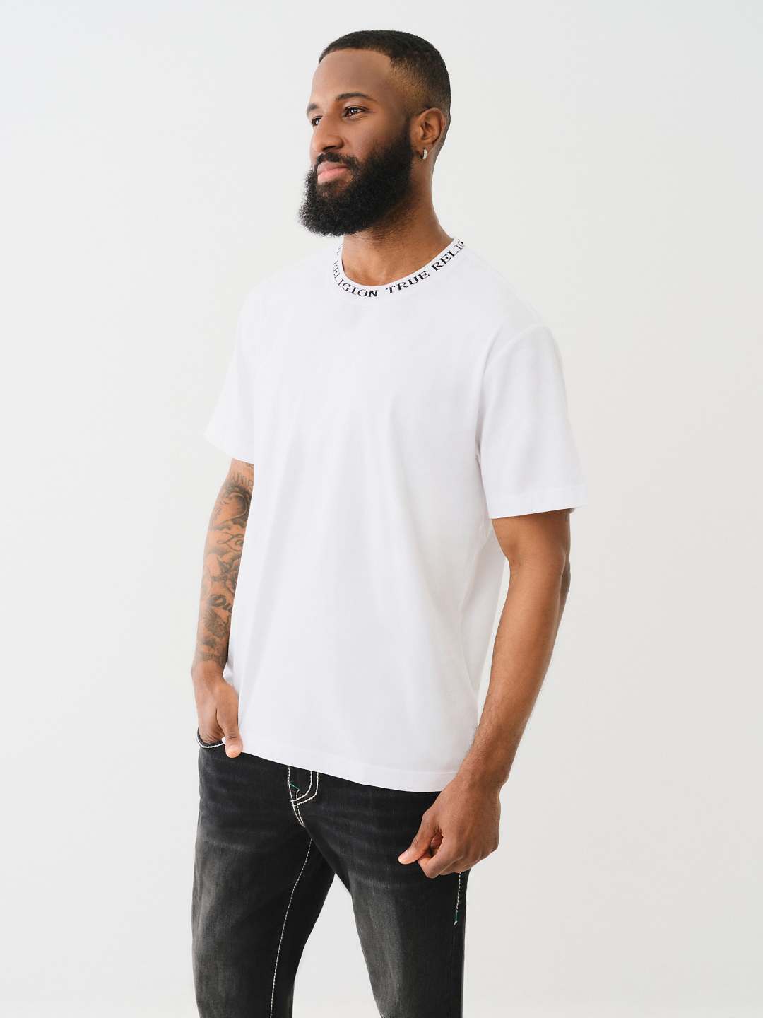 JACQUARD RIB LOGO TEE, image 4