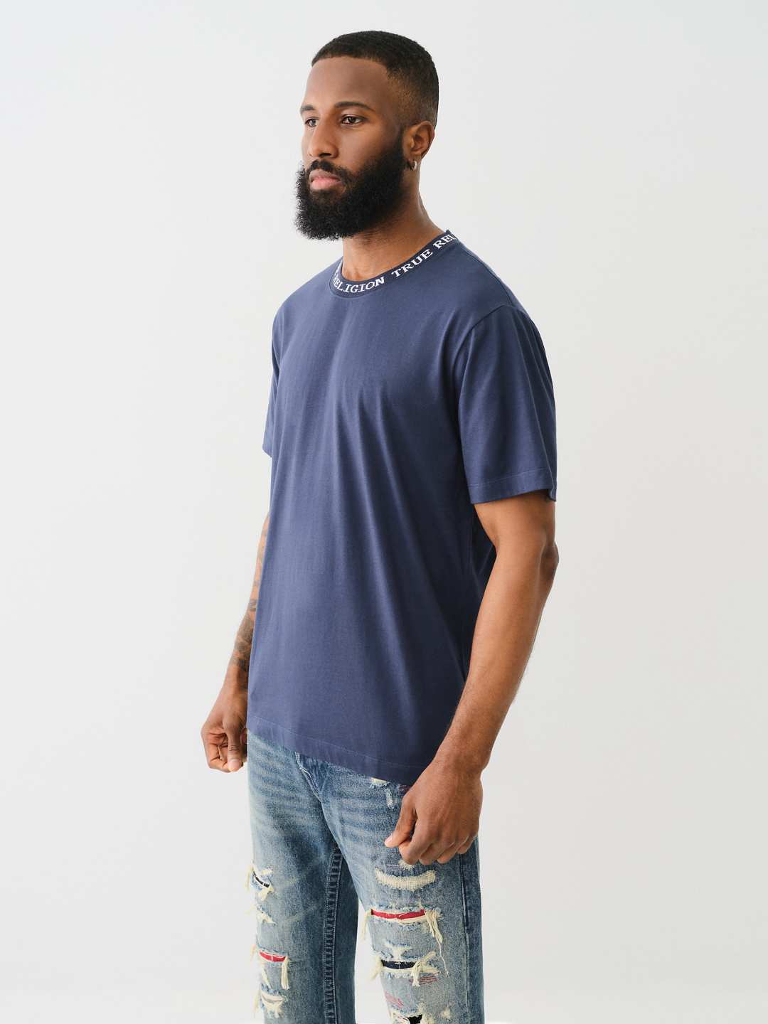 JACQUARD RIB LOGO TEE, image 4