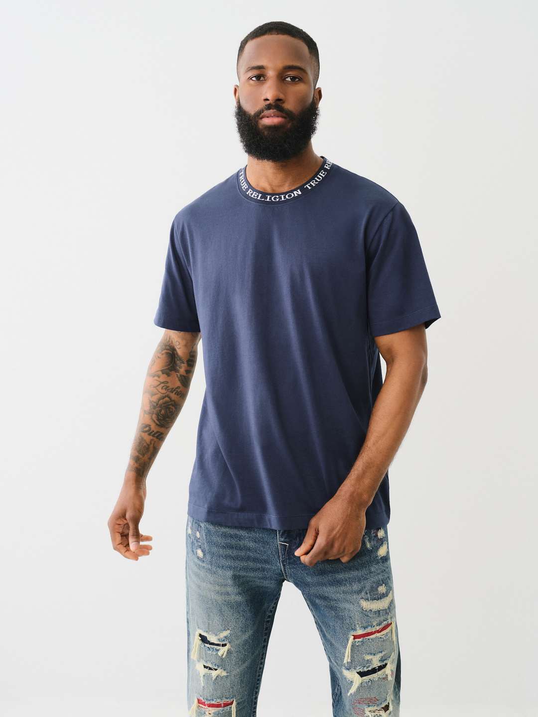 JACQUARD RIB LOGO TEE, image 1