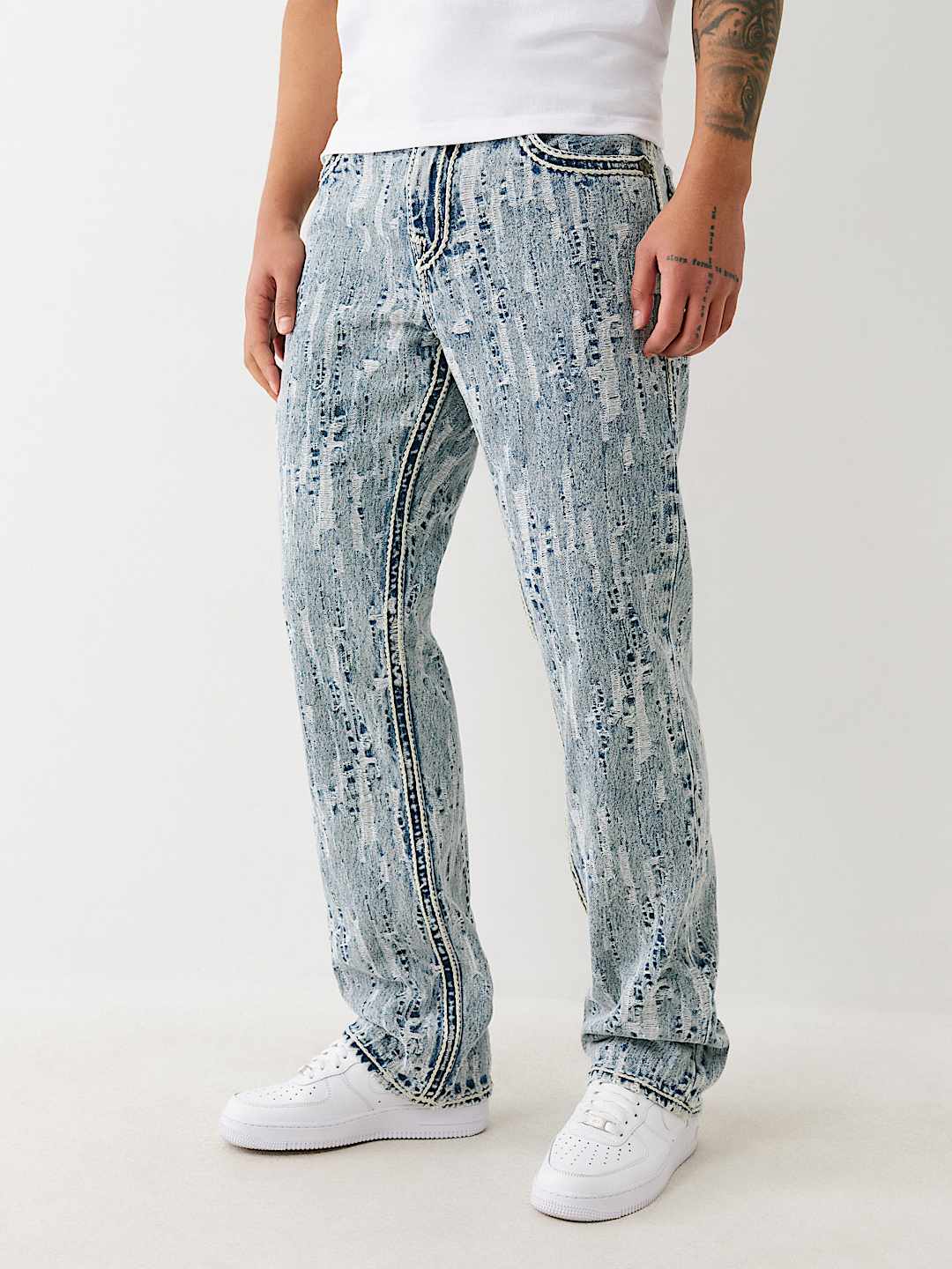 RICKY ULTRA DISTRESSED ROPE STITCH STRAIGHT JEAN - MANSE