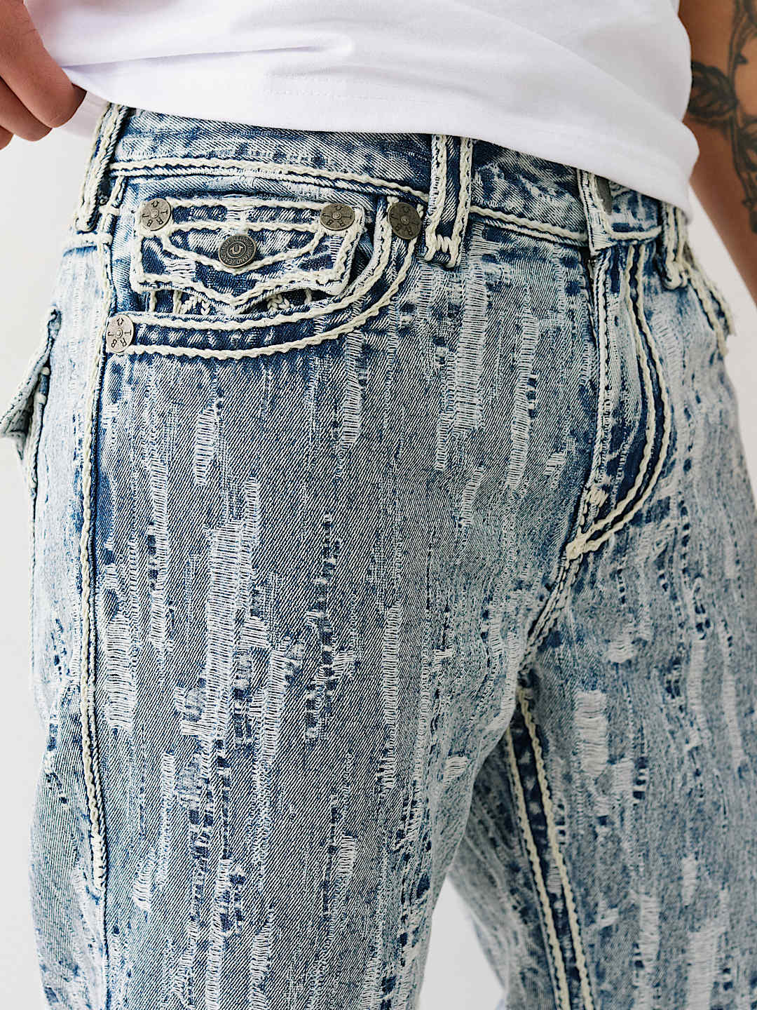RICKY ULTRA DISTRESSED ROPE STITCH STRAIGHT JEAN