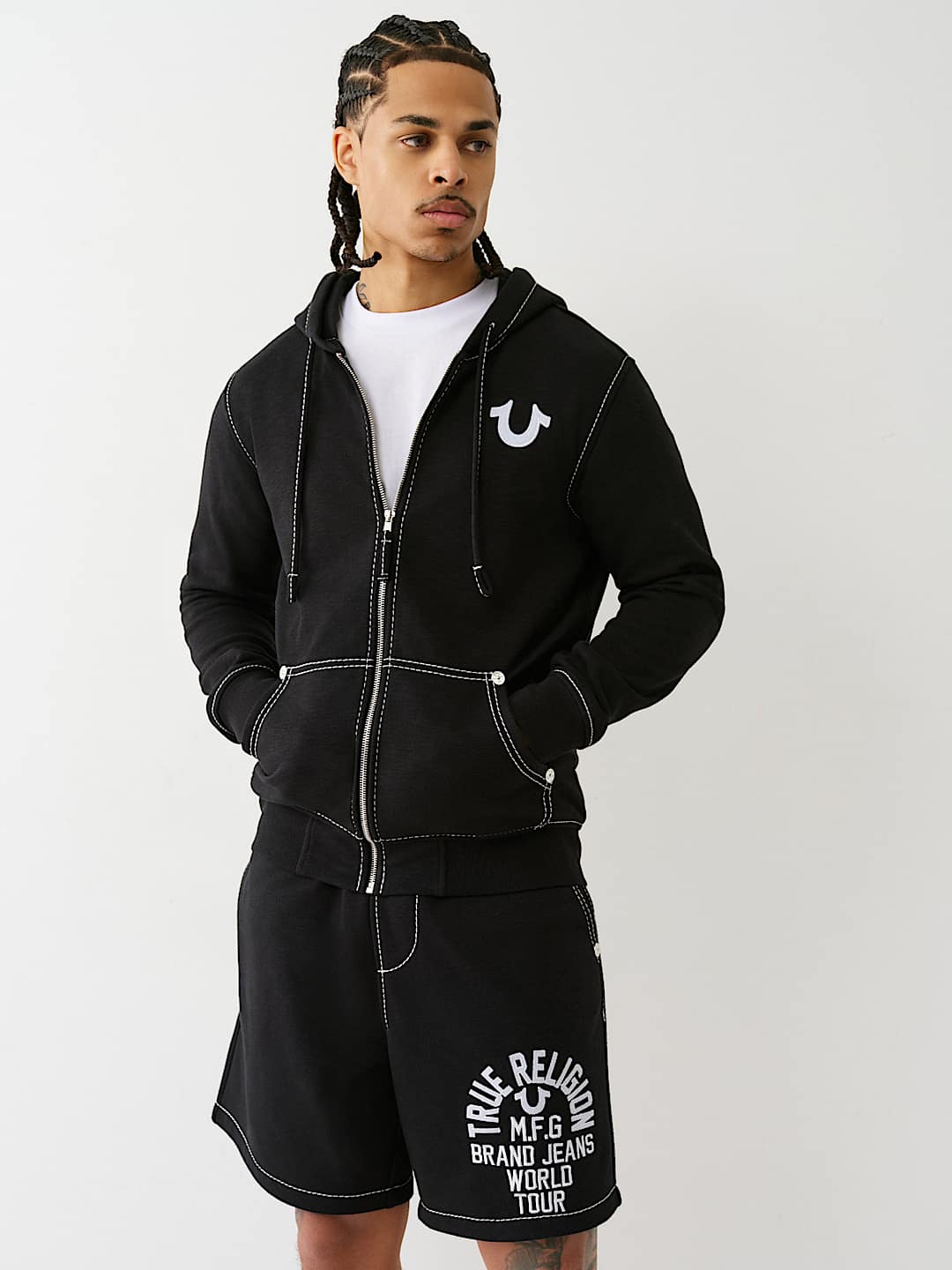 BIG T SLUB ZIP HOODIE