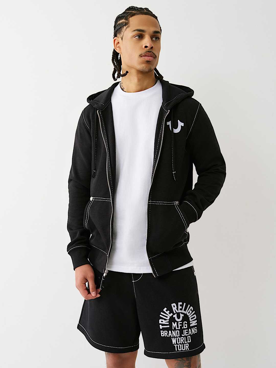 BIG T SLUB ZIP HOODIE