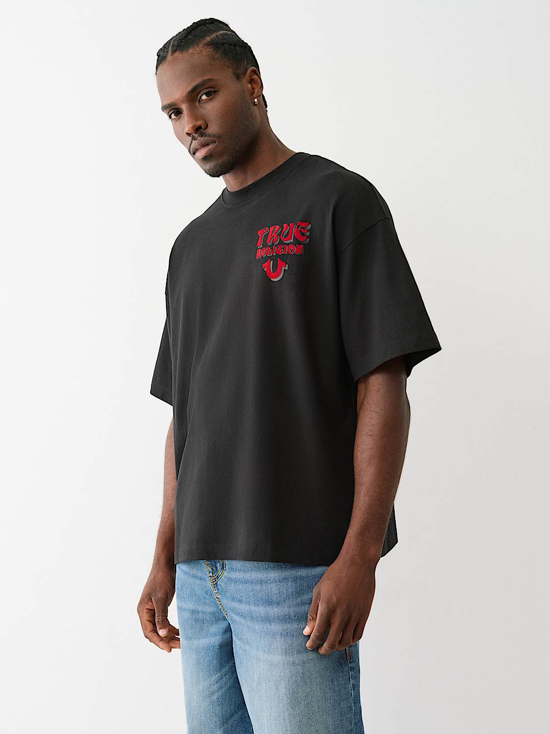 FLOCKED LOGO OVERSIZED TEE