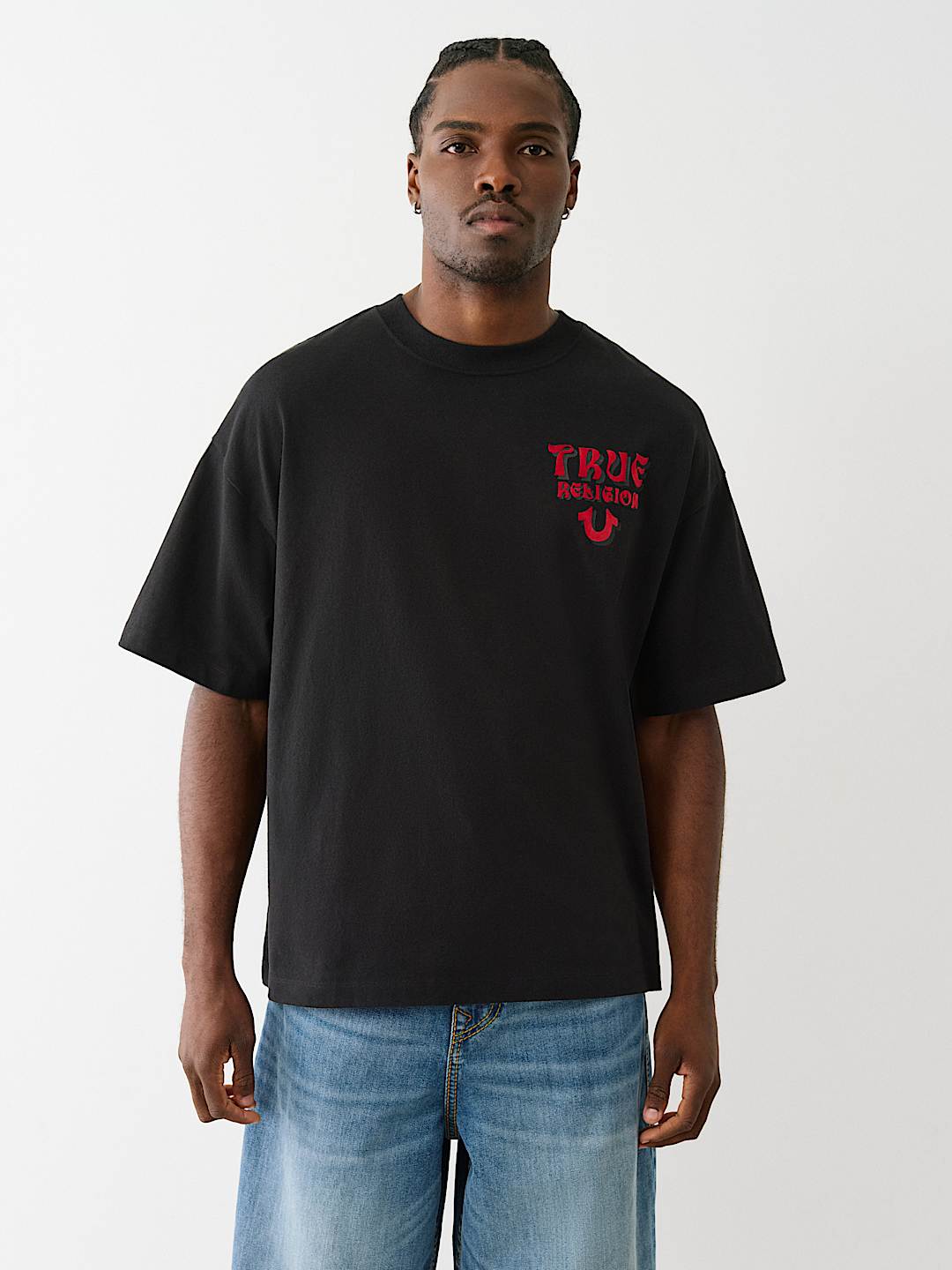 FLOCKED LOGO OVERSIZED TEE