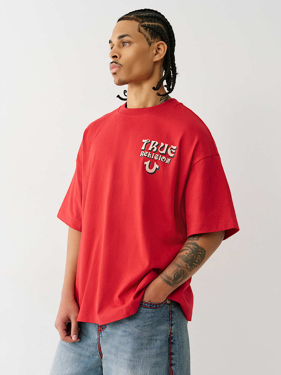 FLOCKED LOGO OVERSIZED TEE, image 3