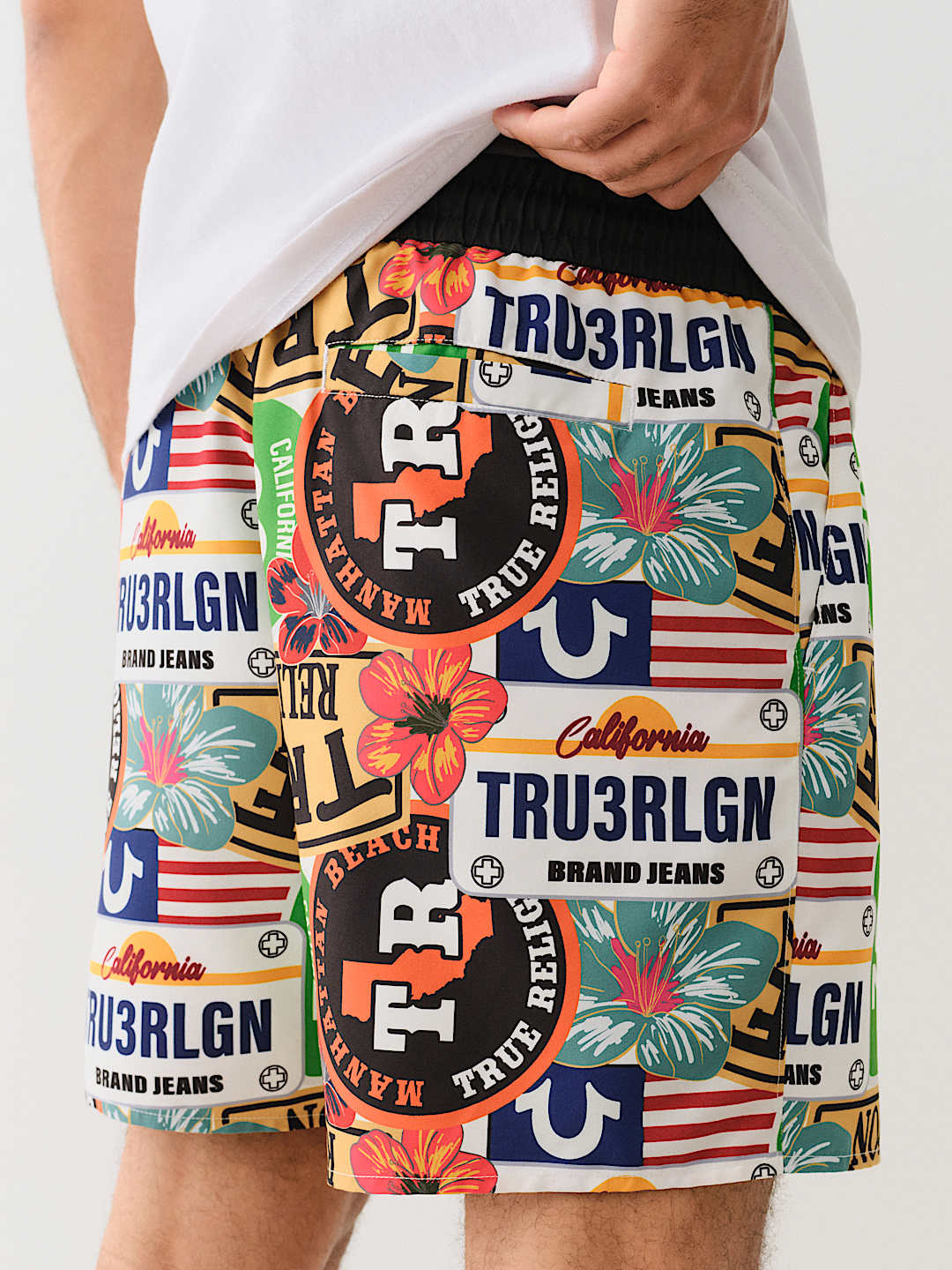 ALLOVER TROPICAL LOGO BOARD SHORT