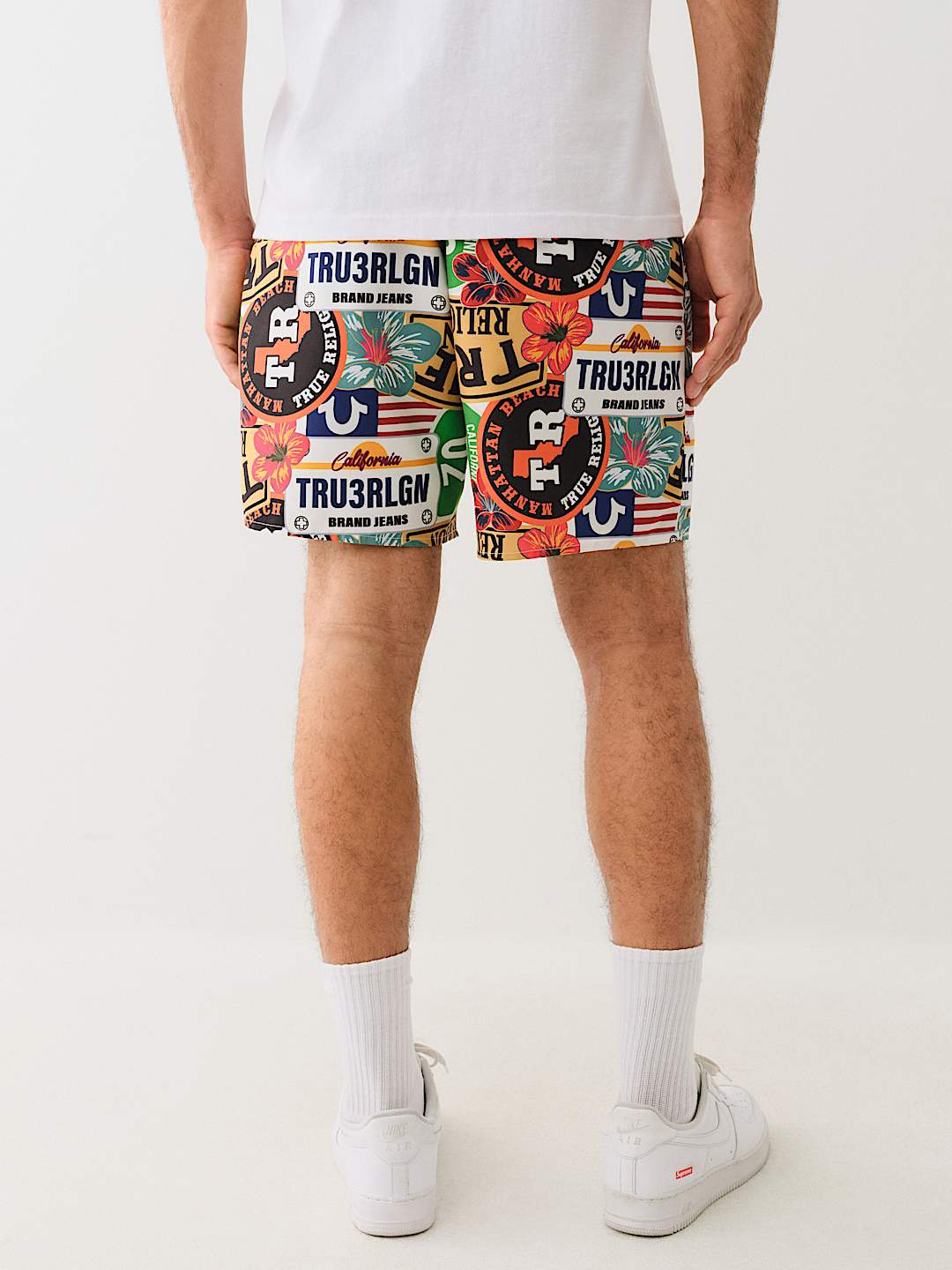 ALLOVER TROPICAL LOGO BOARD SHORT