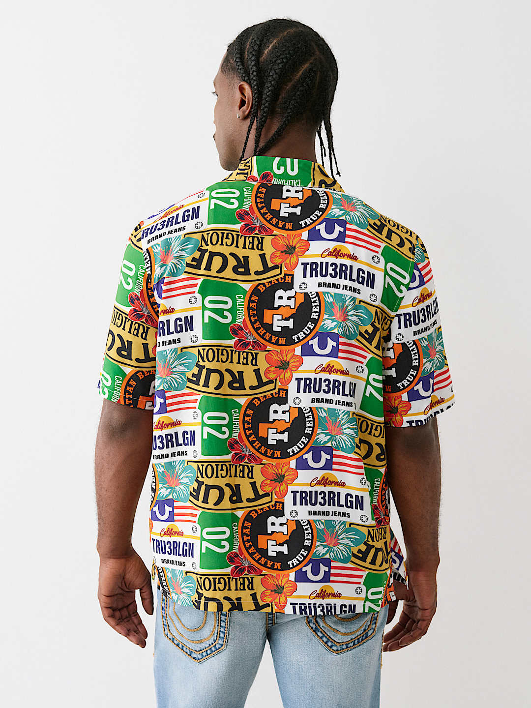 ALLOVER WEST COAST LOGO CAMP COLLAR SHIRT