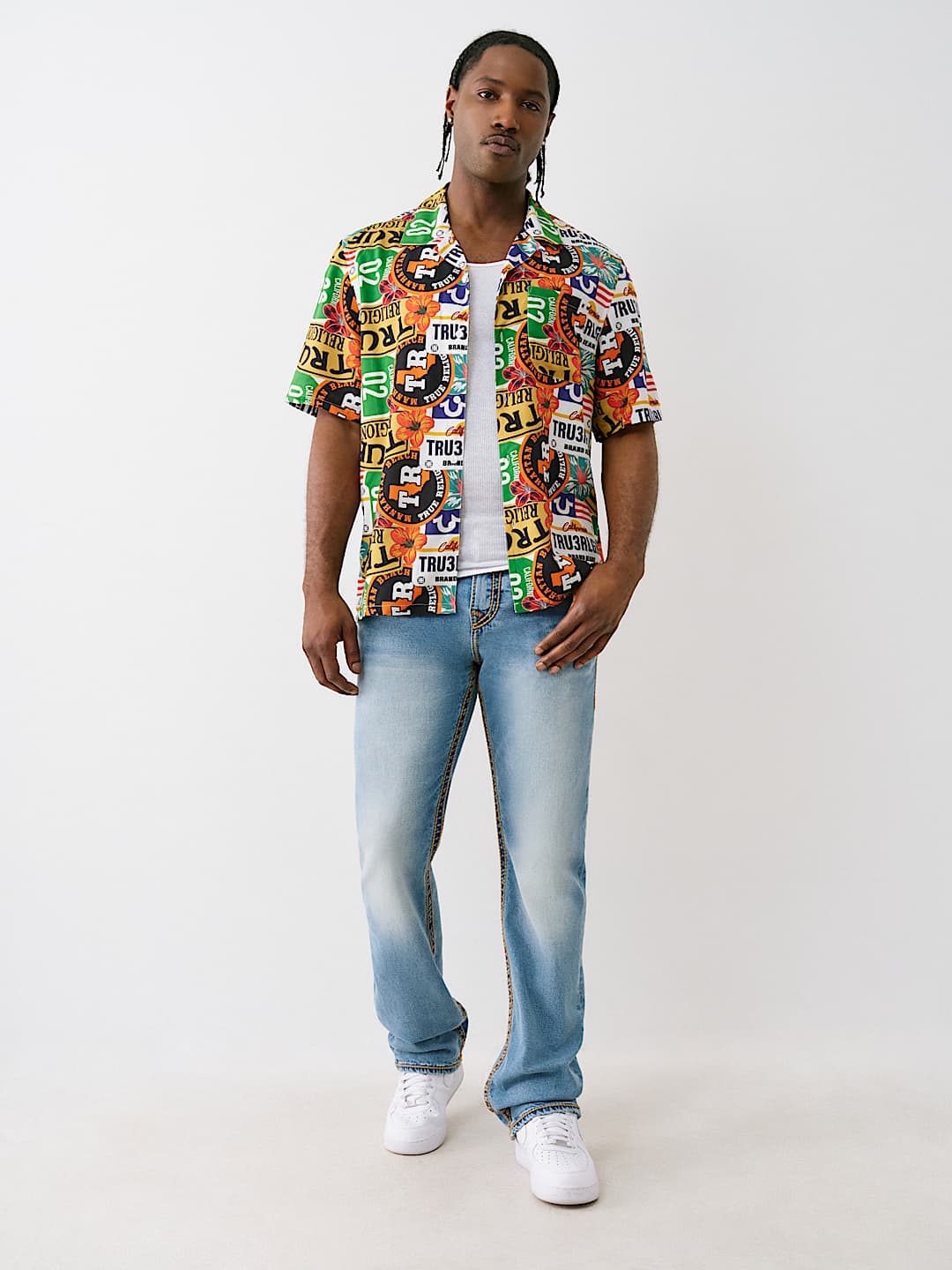 ALLOVER WEST COAST LOGO CAMP COLLAR SHIRT