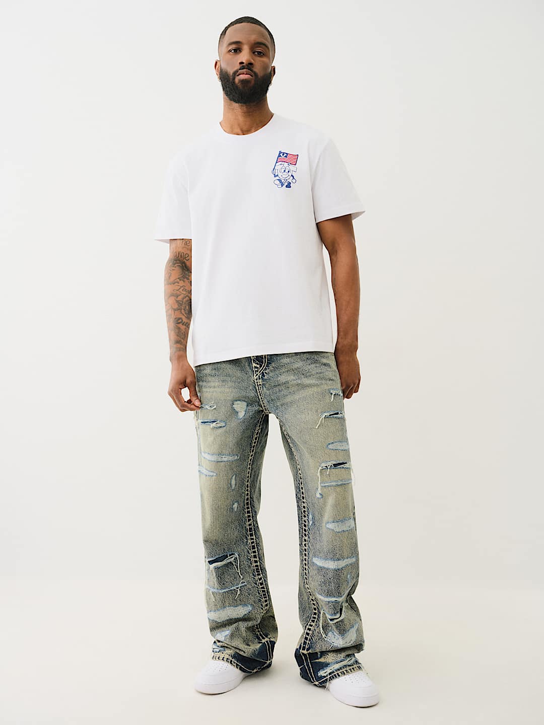 VINNY DISTRESSED SUPER T FLAP ULTRA BAGGY JEAN