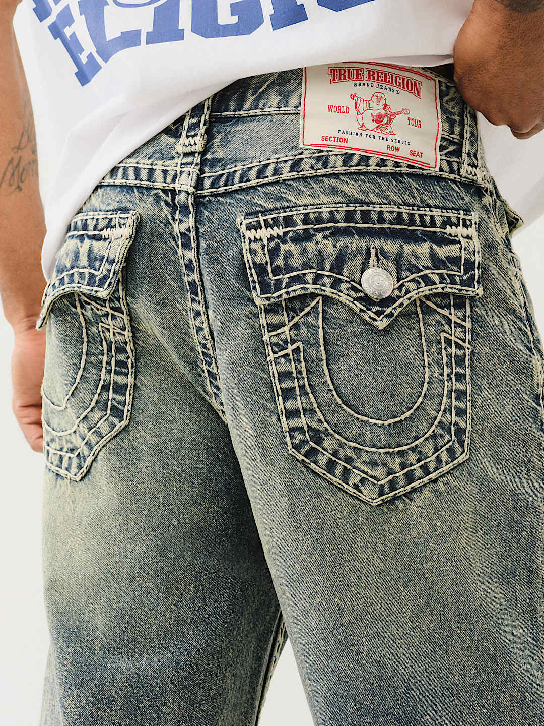 VINNY DISTRESSED SUPER T FLAP ULTRA BAGGY JEAN