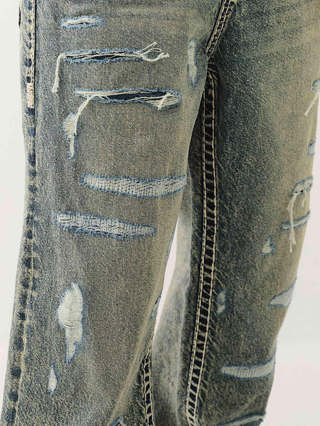 VINNY DISTRESSED SUPER T FLAP ULTRA BAGGY JEAN