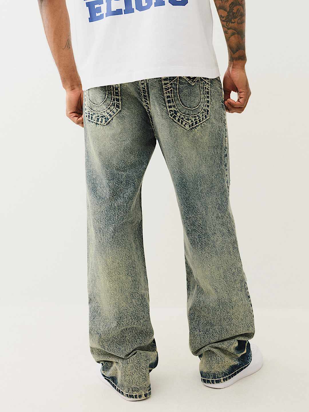VINNY DISTRESSED SUPER T FLAP ULTRA BAGGY JEAN