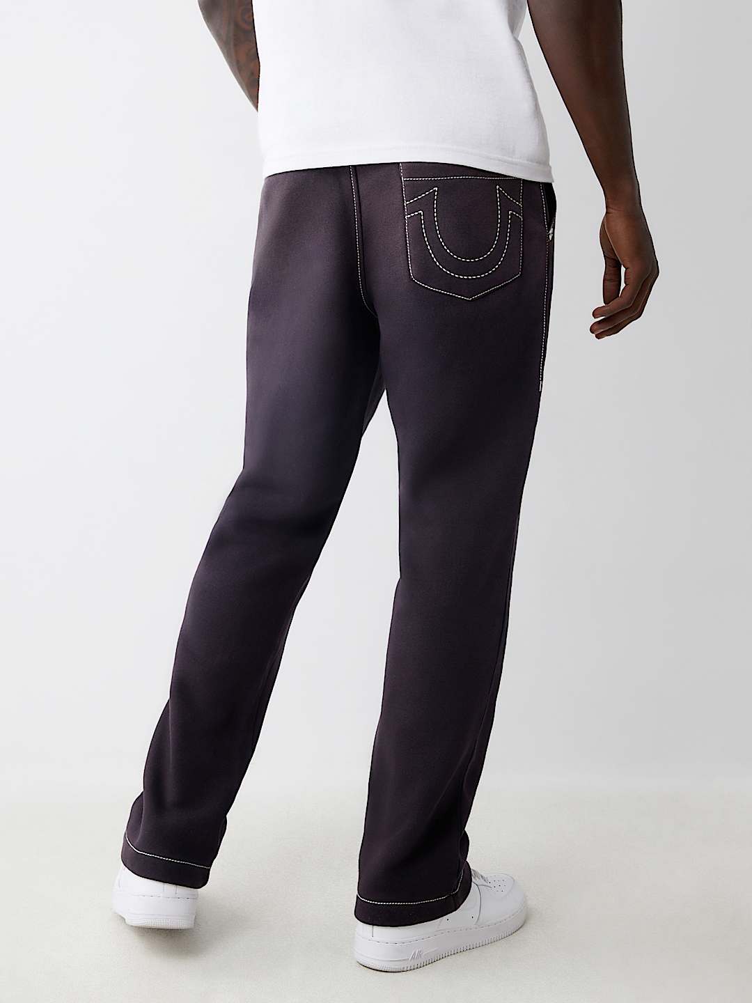 BIG T CRYSTAL HORSESHOE STRAIGHT SWEAT PANT - Black | True