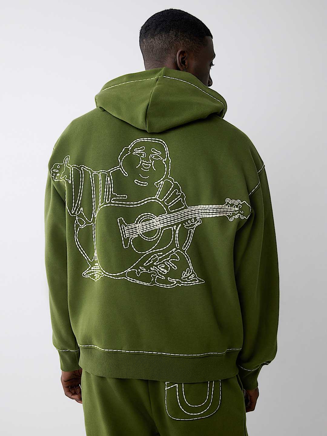 SUPER T EMBROIDERED BUDDHA LOGO ZIP HOODIE
