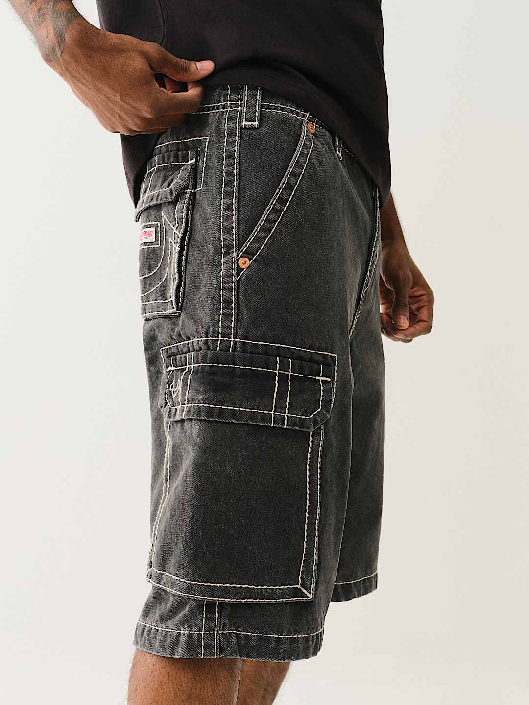 VINNY BIG T DENIM CARGO SHORT