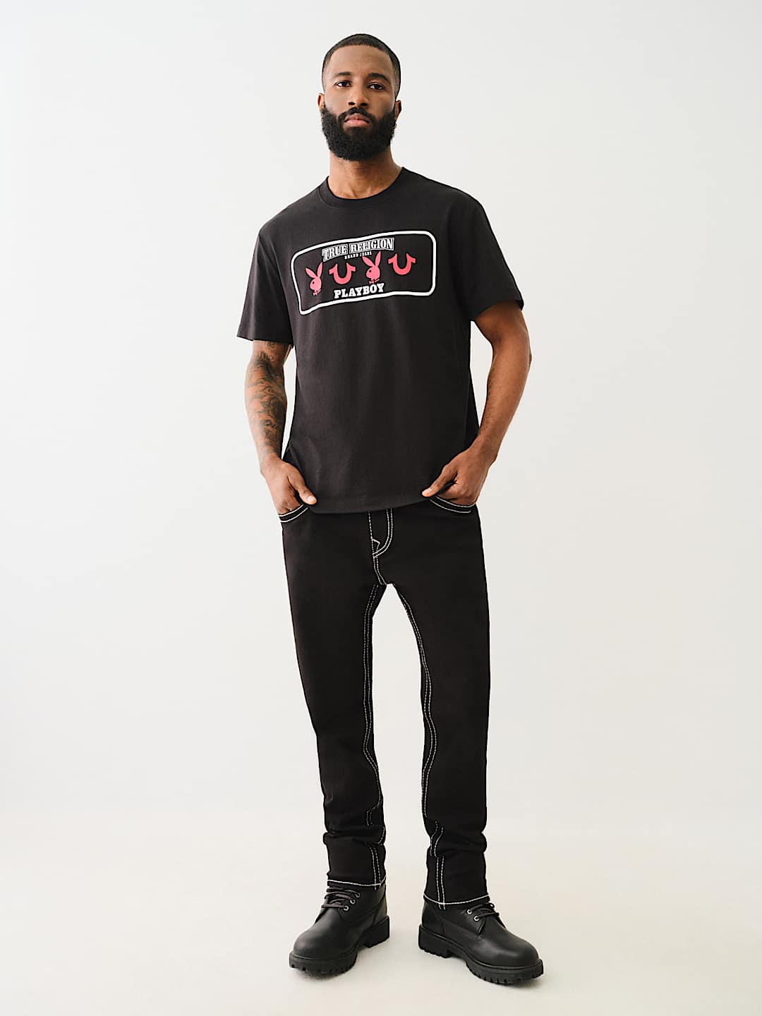PLAYBOY X TRUE RELIGION LOGO TEE - Black | True Religion