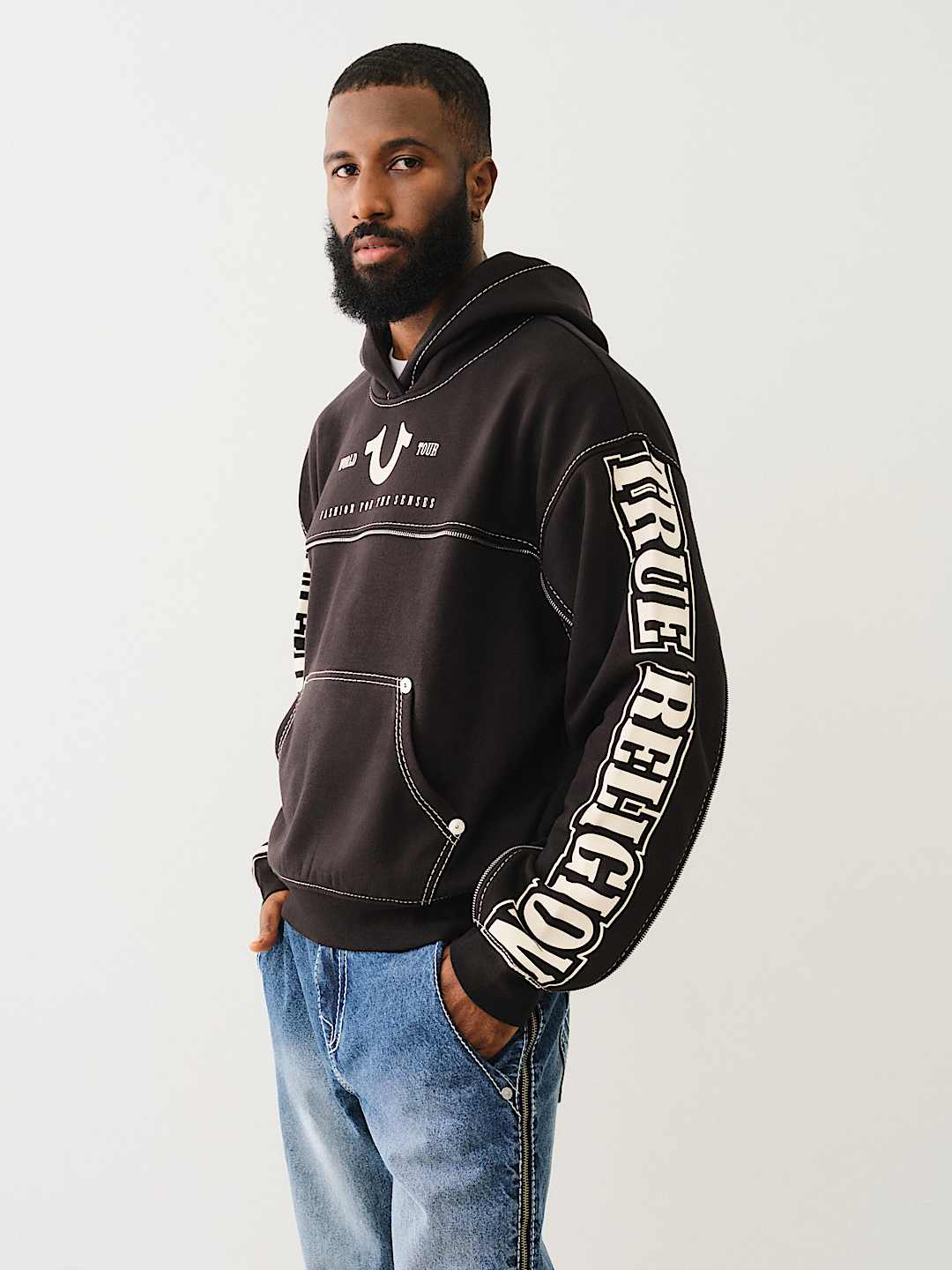 【True Religion】ビッグT ジップ フーディー BIG T ZIP HOODIE | True Religion