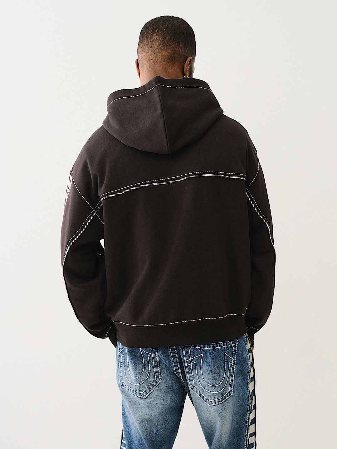 BIG T LOGO ZIP TRIM HOODIE | True Religion