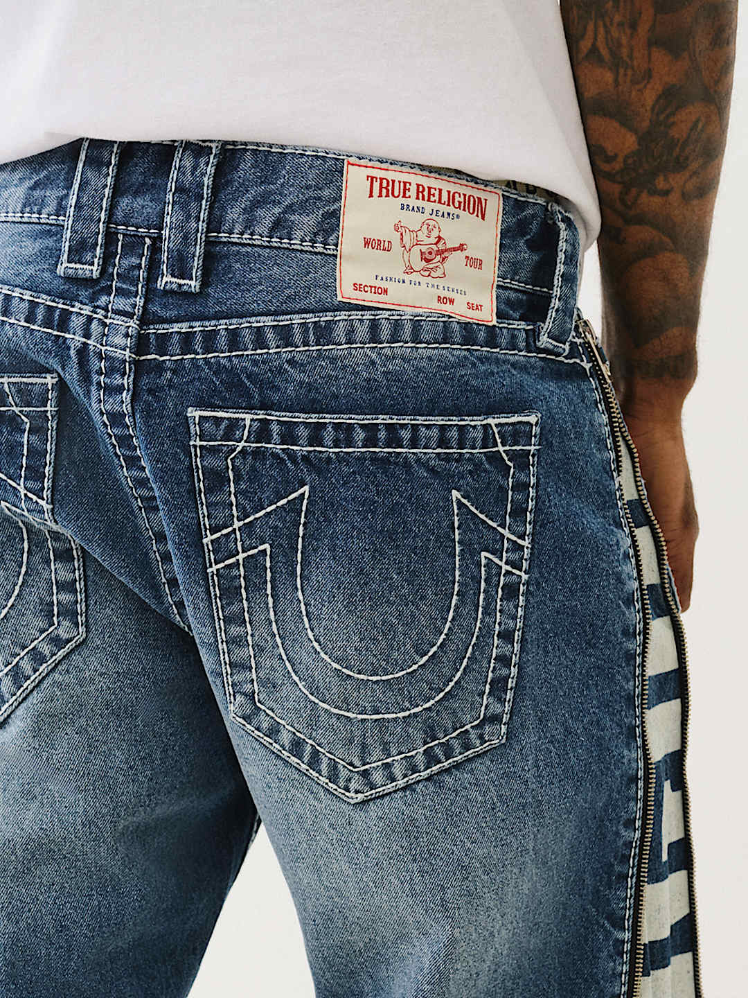 NWT TRUE RELIGION offers Men's Ricky Big T Straight Jeans 36 Medium Crisp Indigo $199