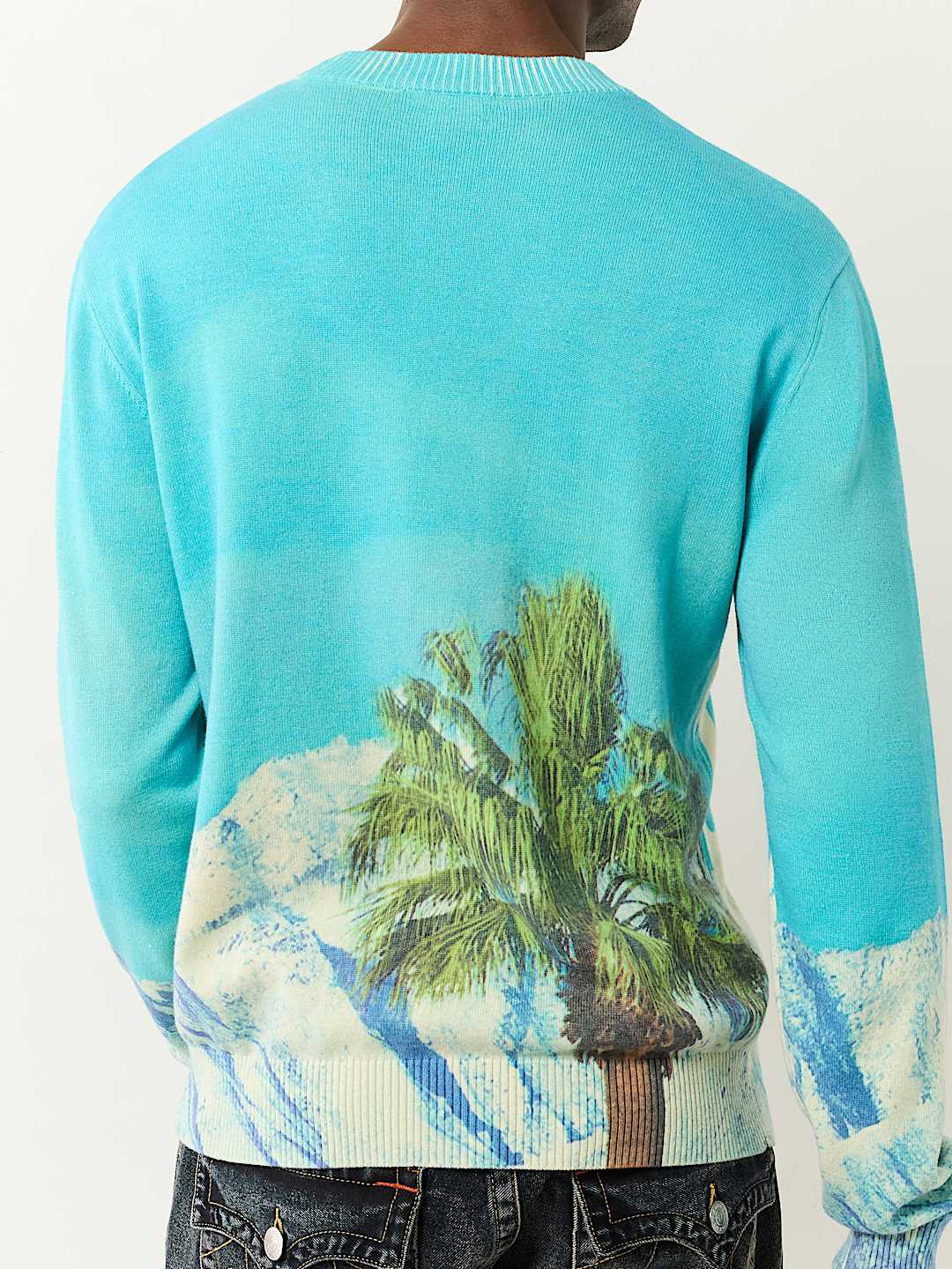 Vintage Kabri Cotton Palm Tree sold Knit Sweater - Medium