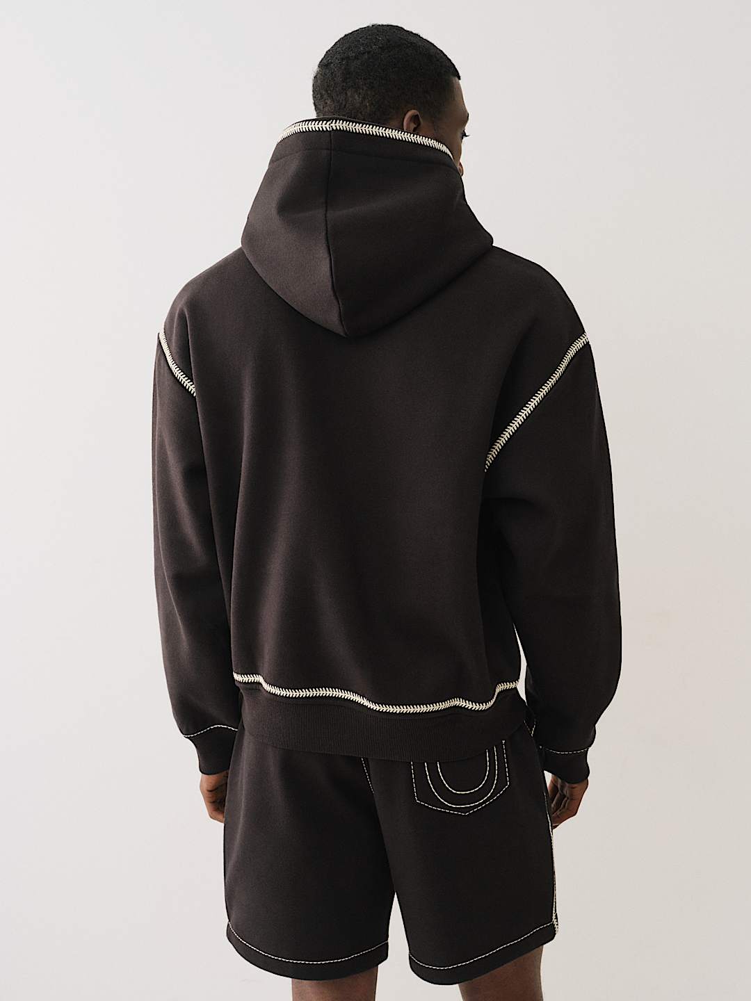 BASEBALL STITCH CINCHED HOODIE - Black | True Religion