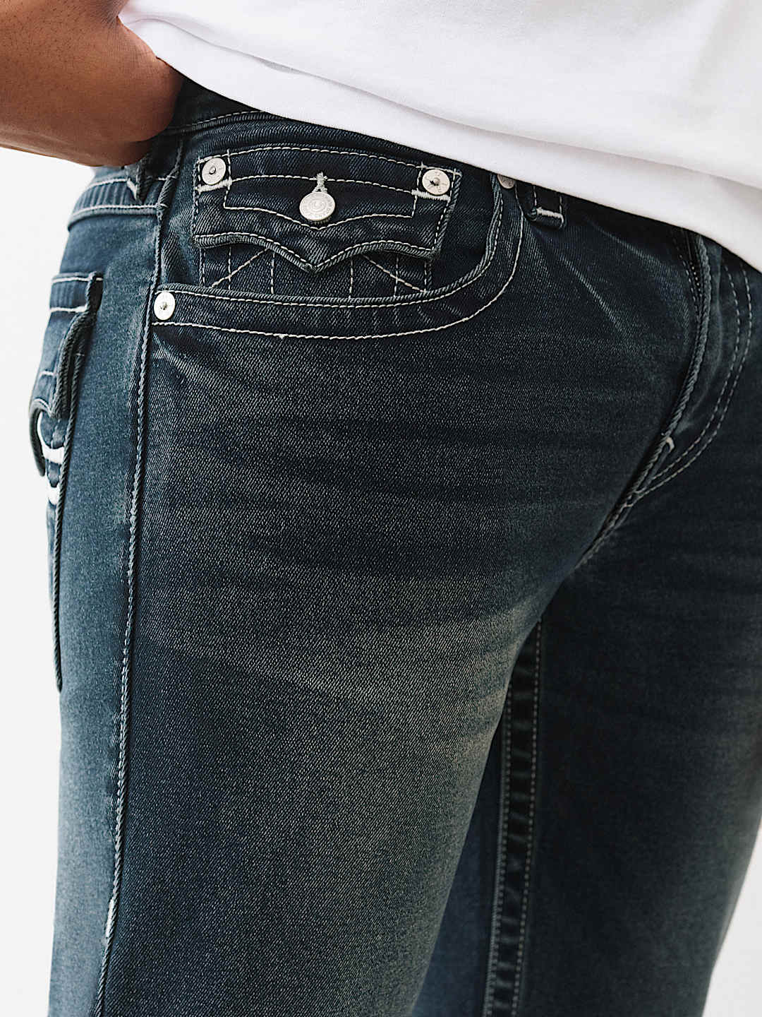 RICKY WARPED HORESHOE LOGO STRAIGHT JEAN 34", image 4