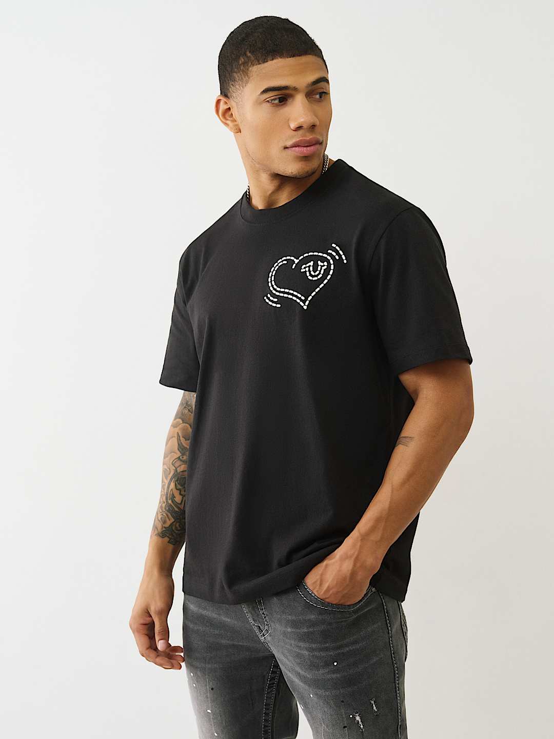 CAMISETA CON ESTAMPADO DE GATO EN RELIEVE, image 3