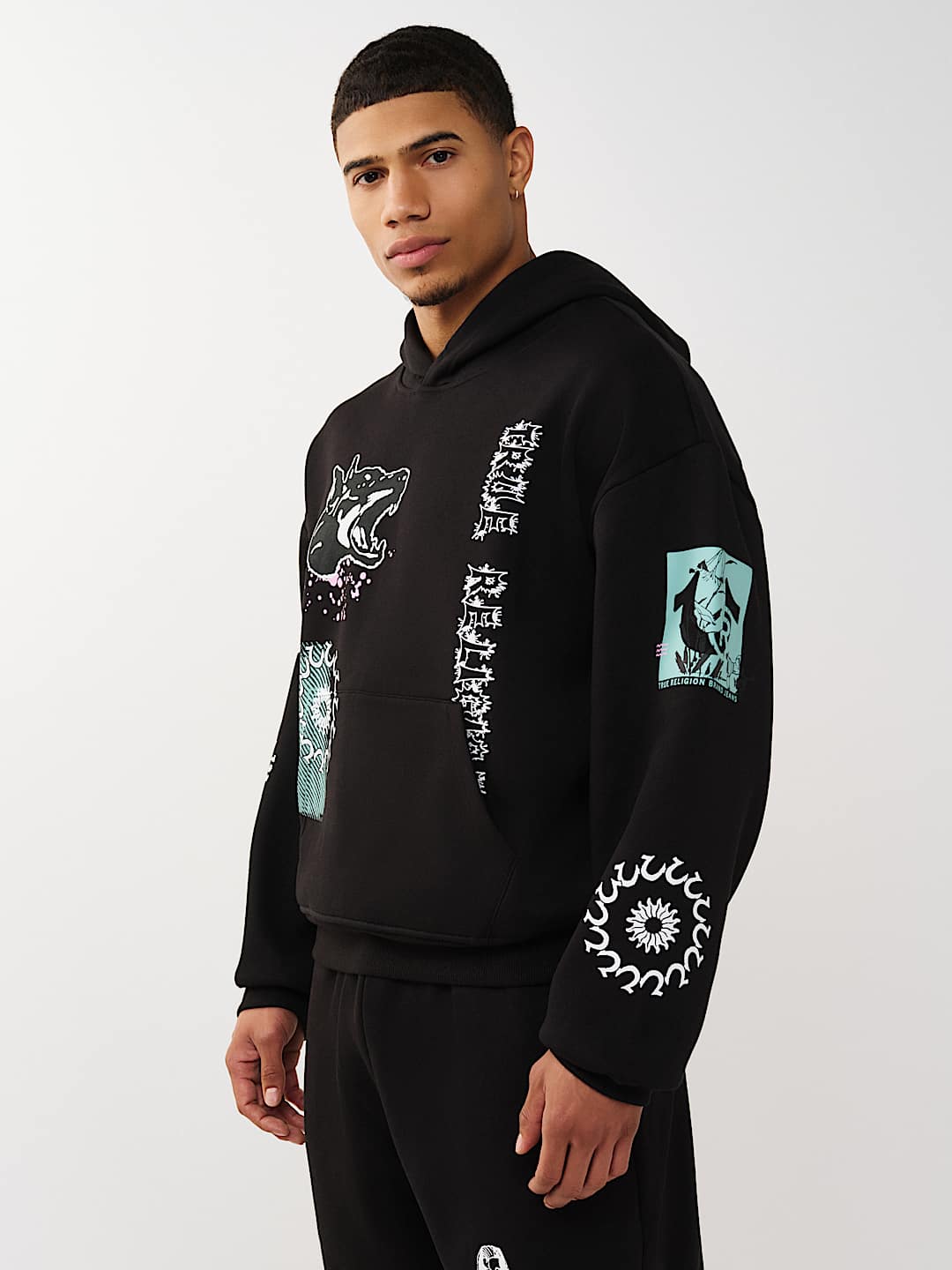 GRAPHIC LOGO BOXY HOODIE, image 3
