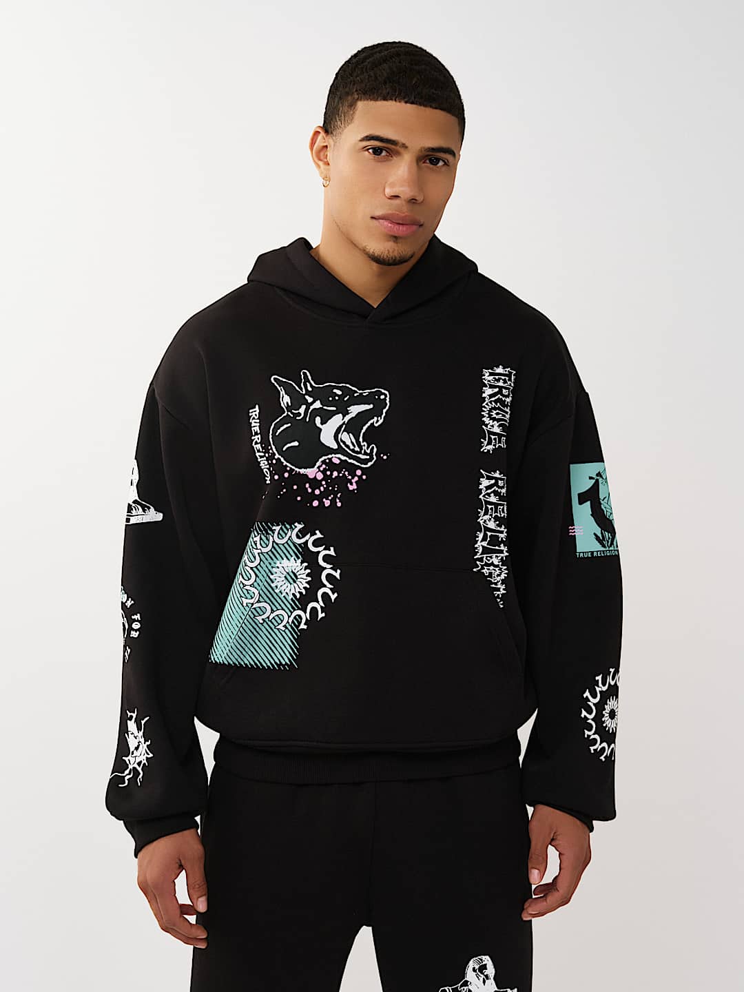 GRAPHIC LOGO BOXY HOODIE, image 1