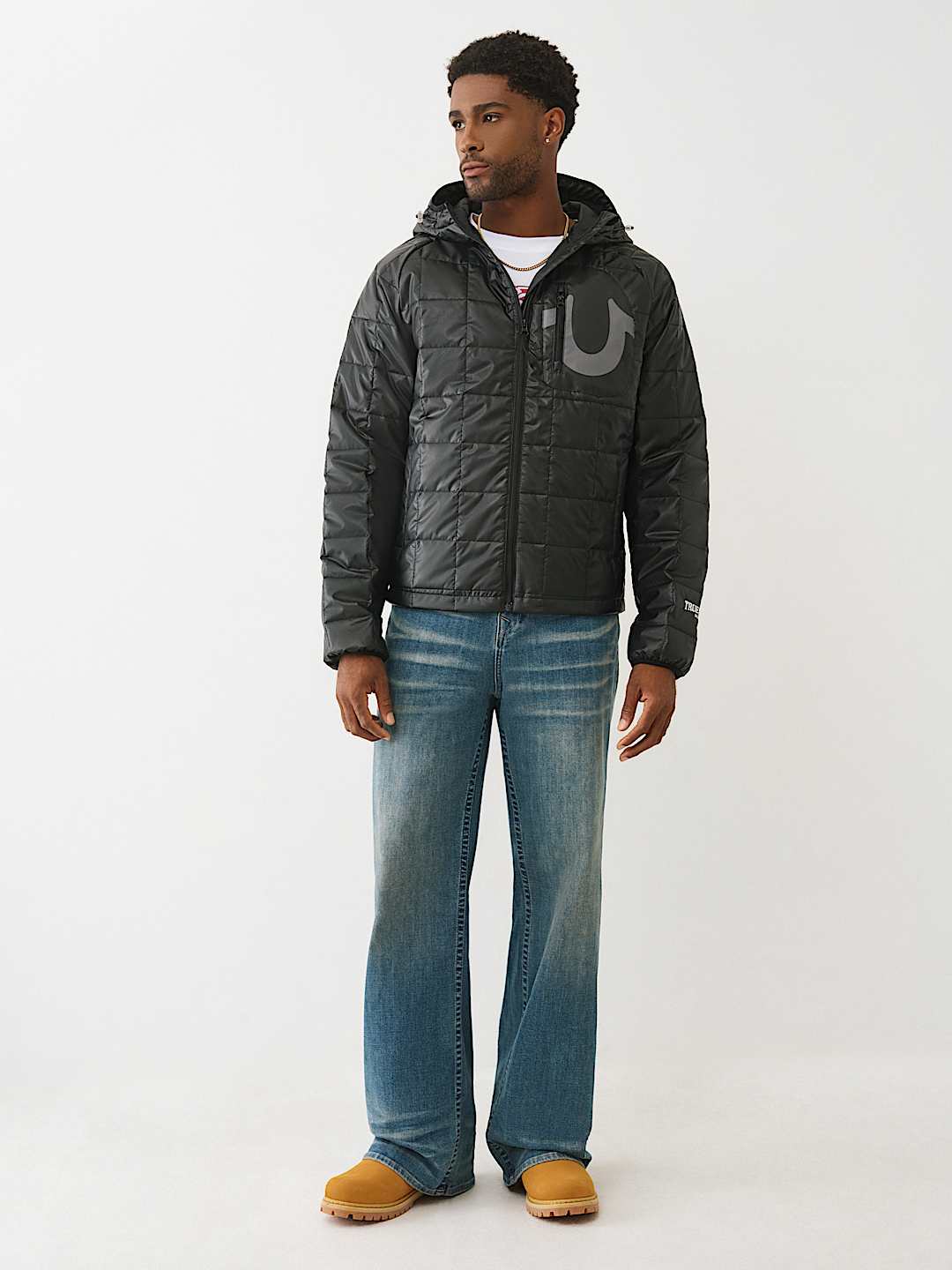 GEO QUILTED HOODED PUFFER JACKET, image 5