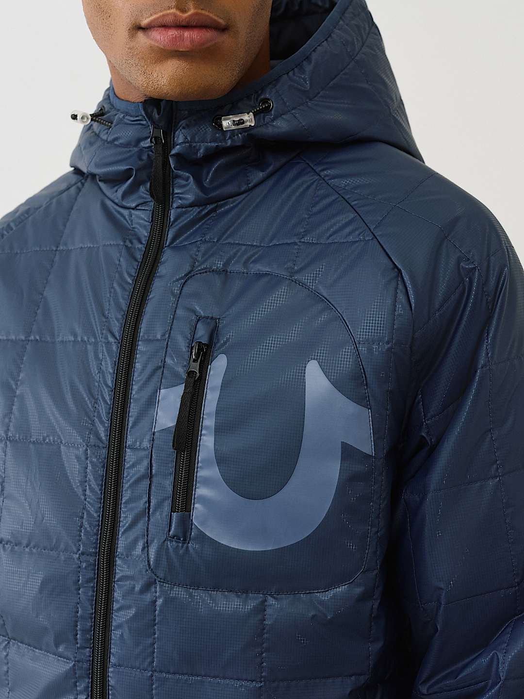 GEO QUILTED HOODED PUFFER JACKET, image 2