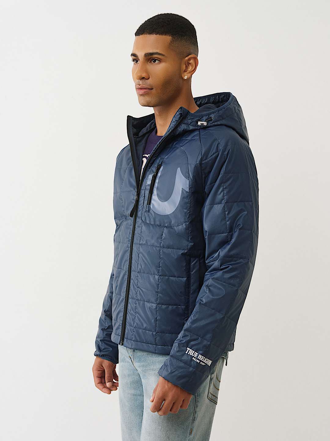 GEO QUILTED HOODED PUFFER JACKET, image 3