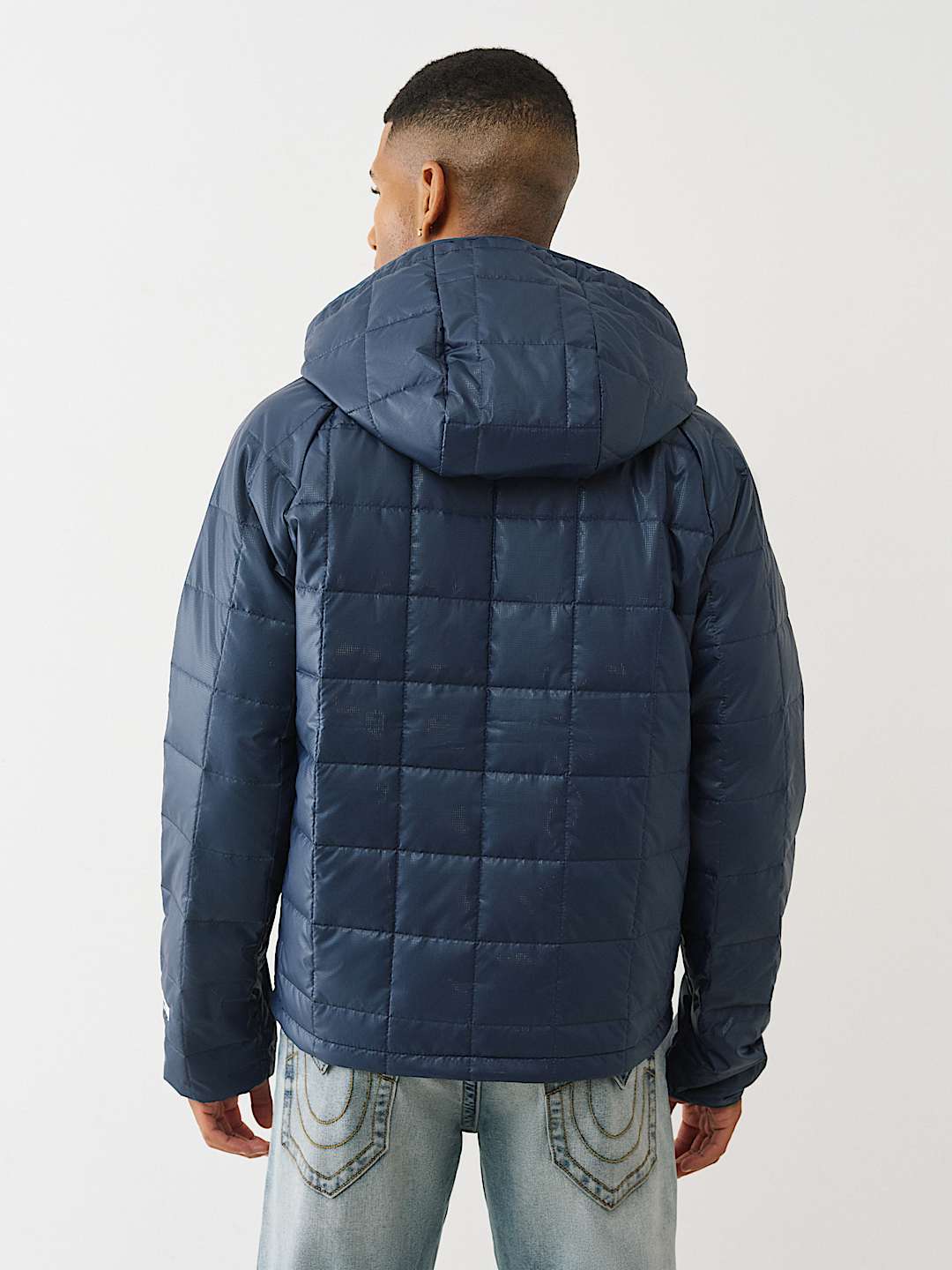 GEO QUILTED HOODED PUFFER JACKET, image 4