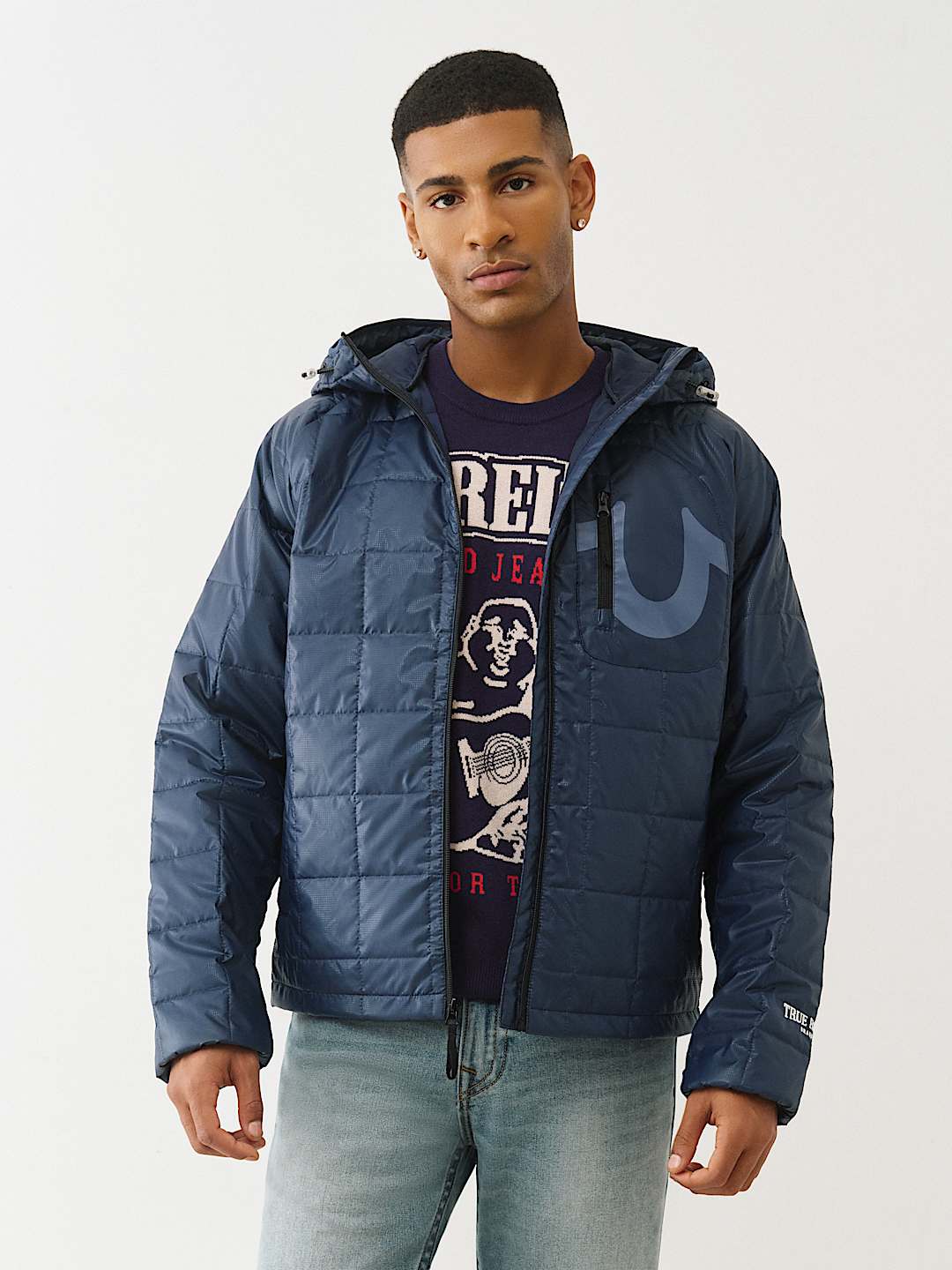 GEO QUILTED HOODED PUFFER JACKET, image 6