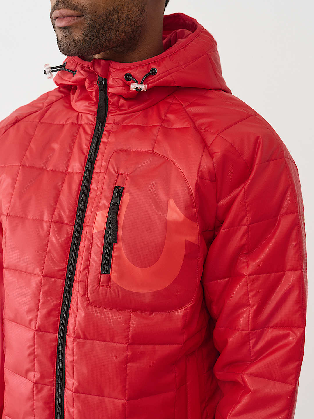 GEO QUILTED HOODED PUFFER JACKET, image 2