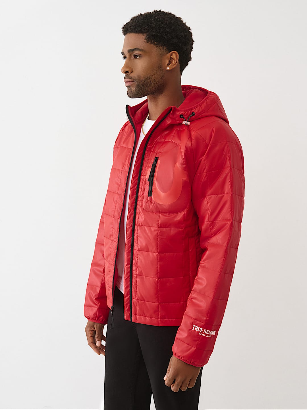GEO QUILTED HOODED PUFFER JACKET, image 3