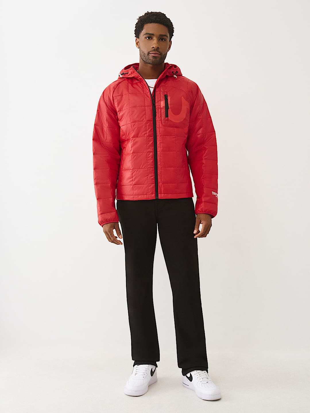 GEO QUILTED HOODED PUFFER JACKET, image 5
