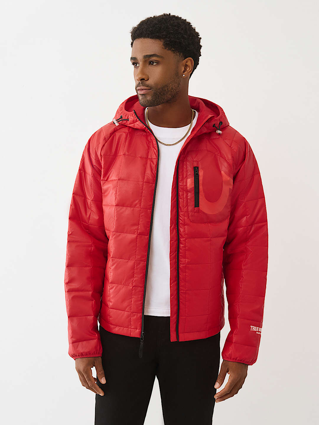 GEO QUILTED HOODED PUFFER JACKET, image 6