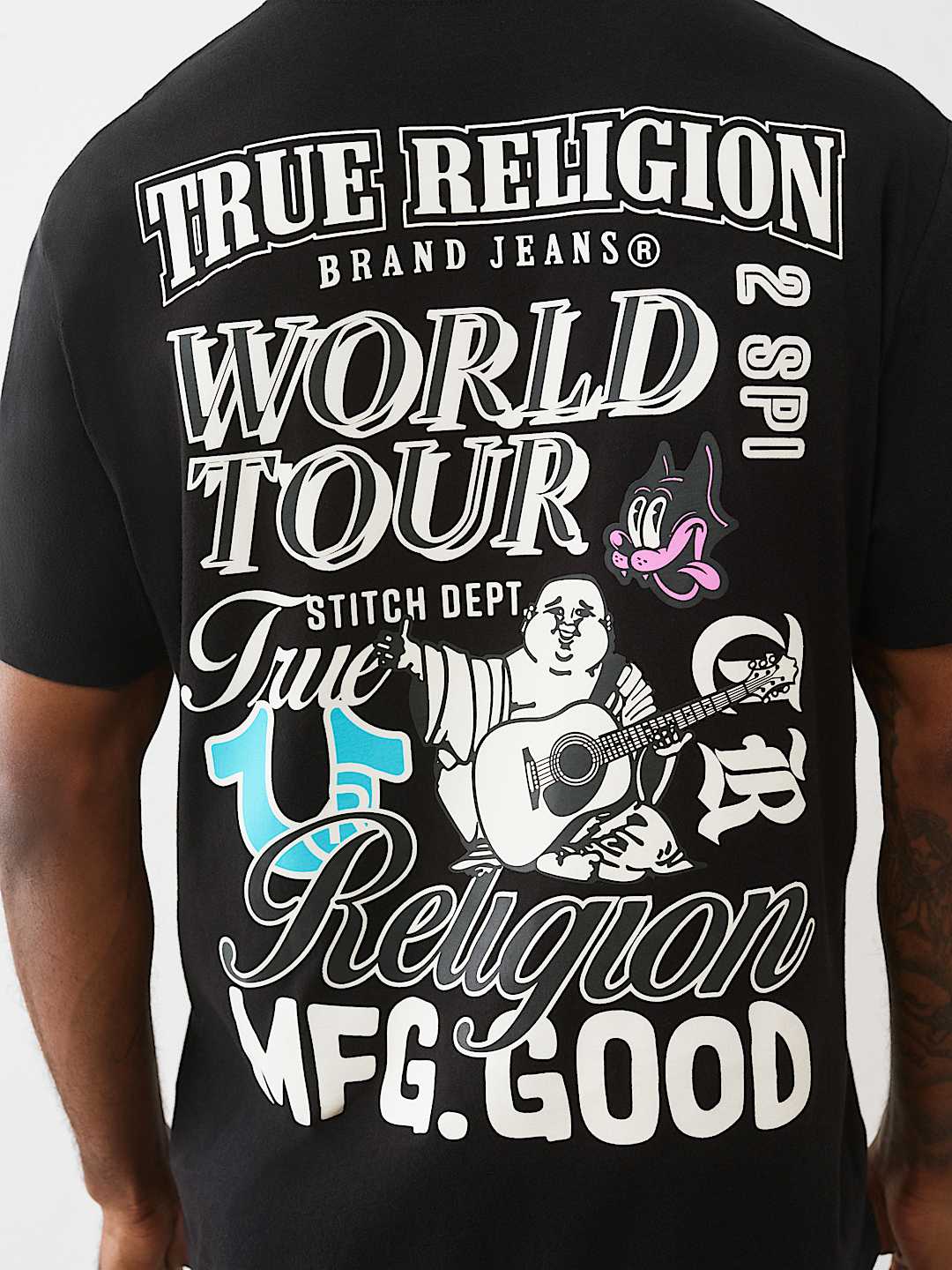 TRUE RELIGION ブラックデニム ステッチ　WORLD TOUR 32 TRUE RELIGION ブラックデニム ステッチ WORLD TOUR 32 26