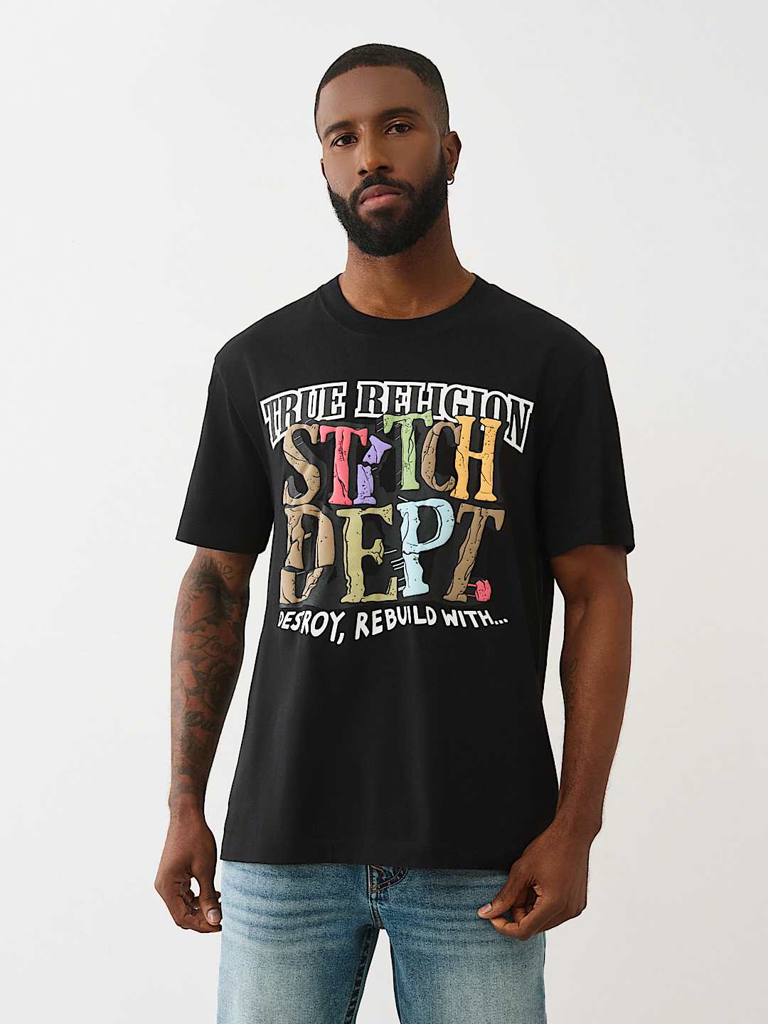 CAMISETA CON ESTAMPADO EN RELIEVE DESTROY AND REBUILD, image 1