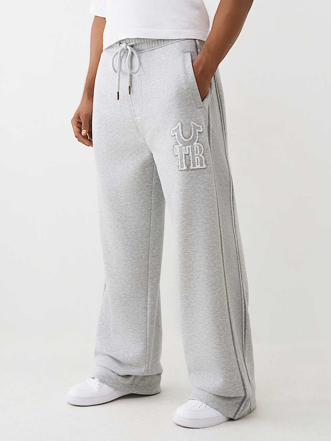 RIBBED LOGO BAGGY SWEATPANT, image 1