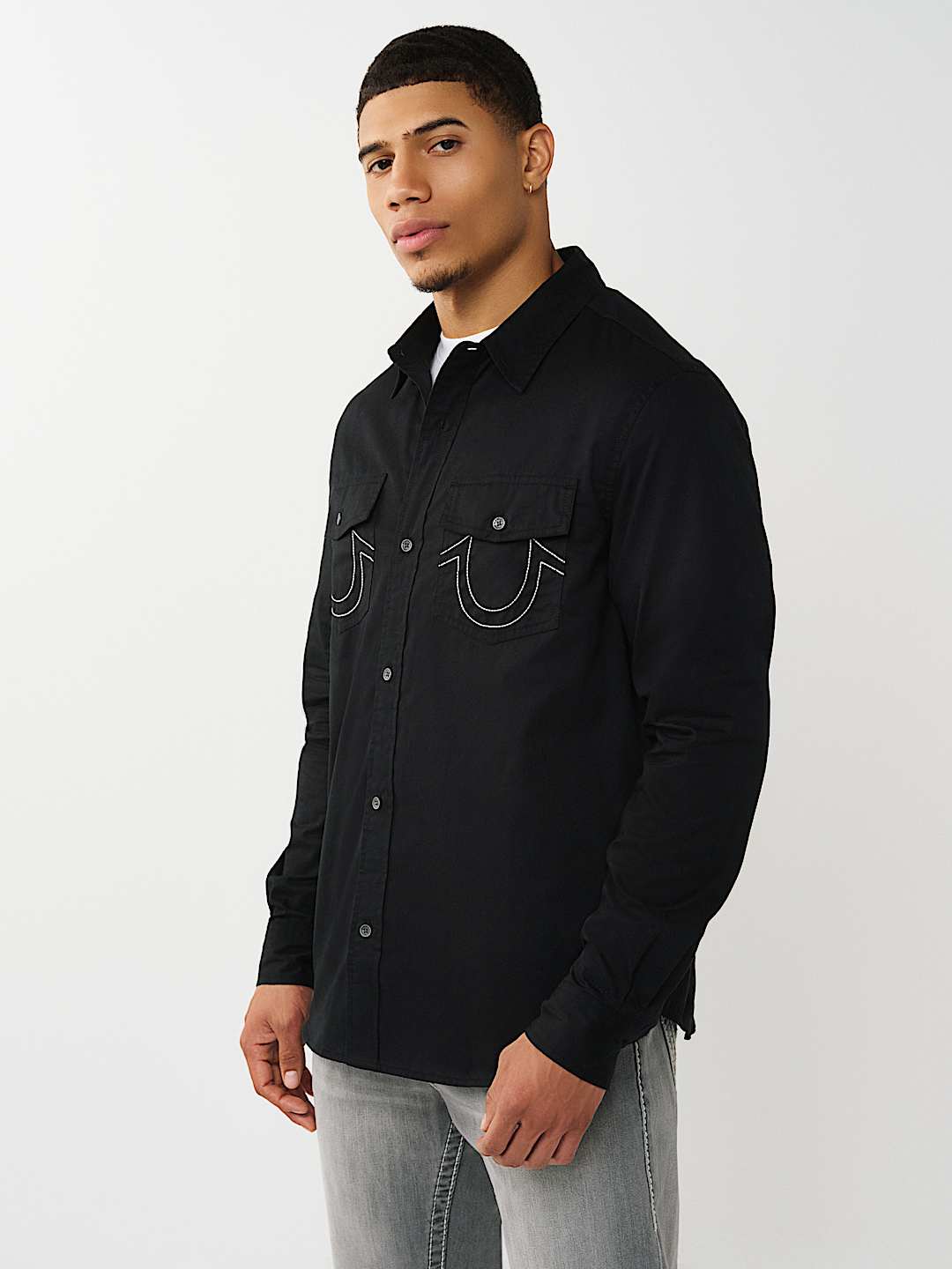 ARCHED LOGO COTTON TWILL SHIRT, image 3