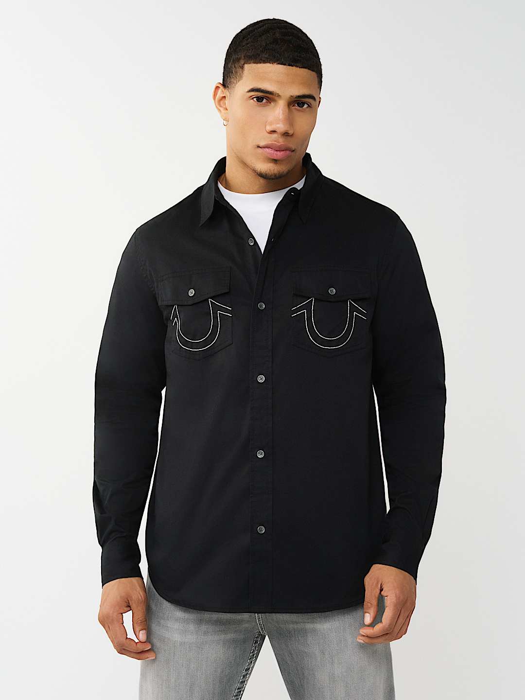 ARCHED LOGO COTTON TWILL SHIRT, image 1