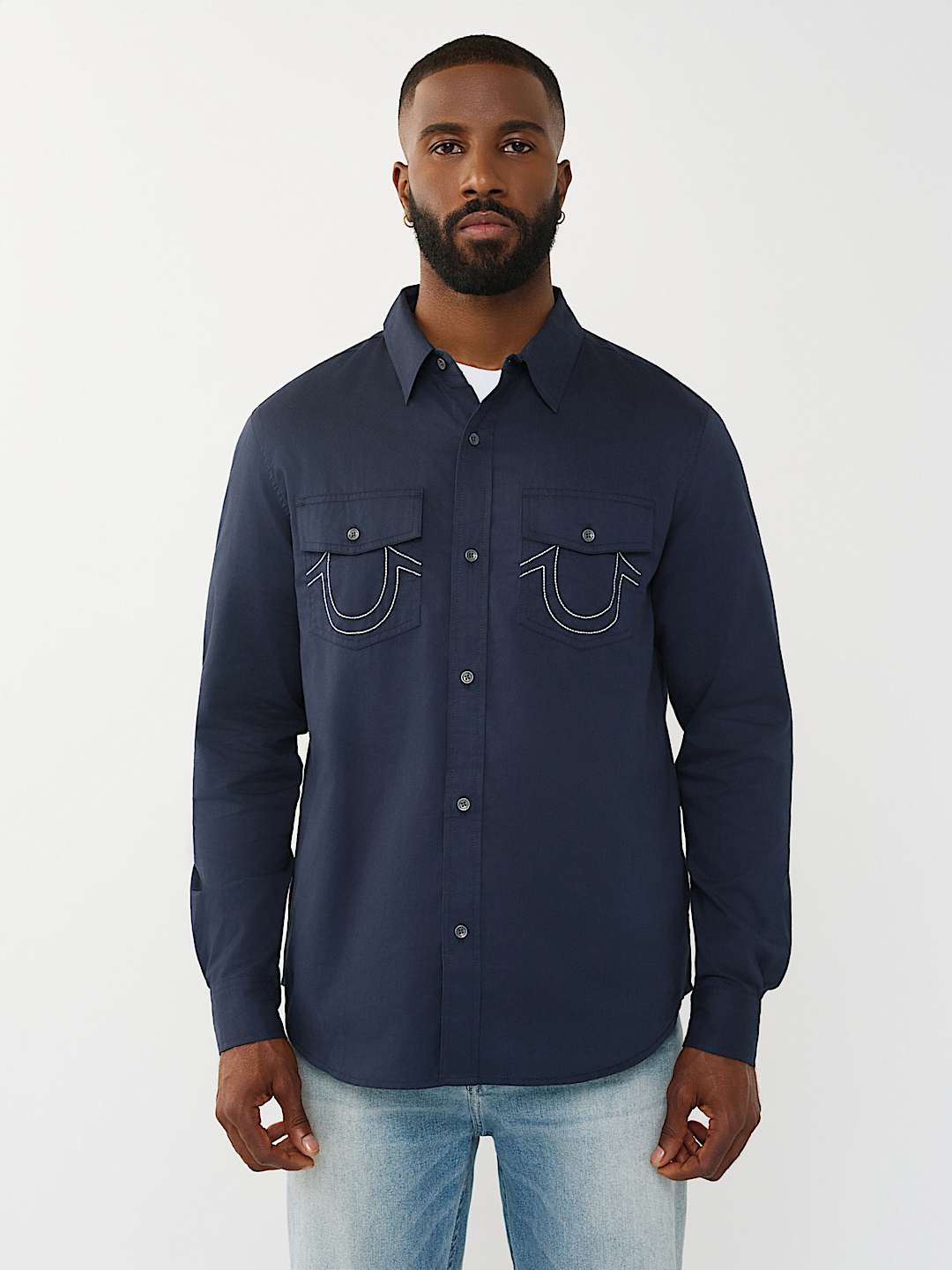 ARCHED LOGO COTTON TWILL SHIRT, image 2