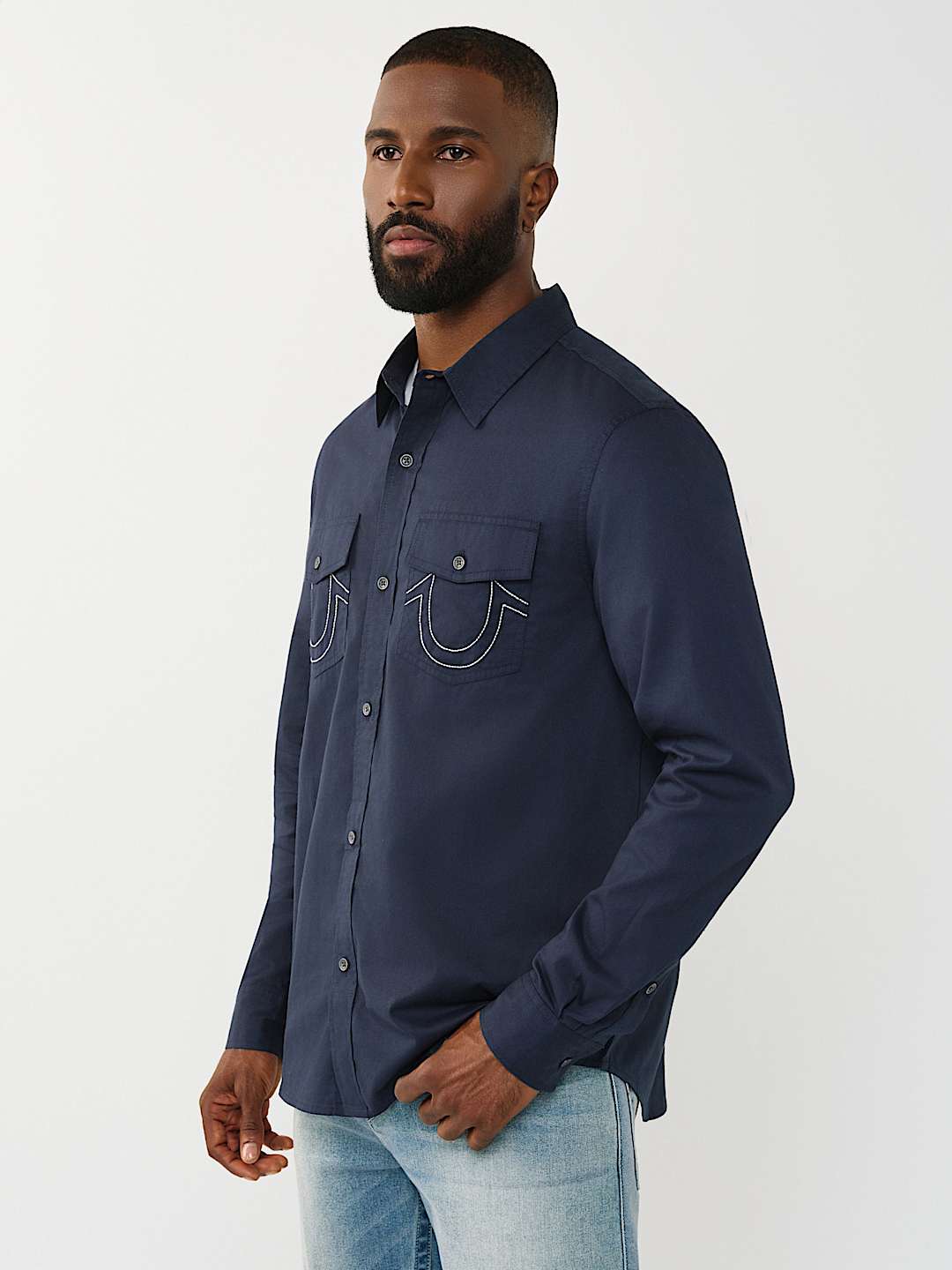 ARCHED LOGO COTTON TWILL SHIRT, image 3
