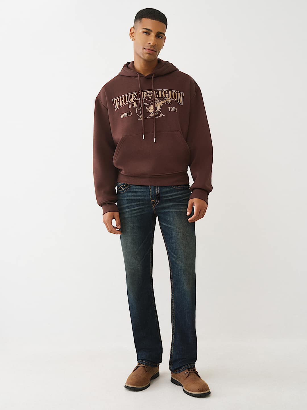 TRUE RELIGION Ricky Super T ジーンズ 31 Vintage True Religion Ricky Super T Jeans Orange Stitch Size 40x31