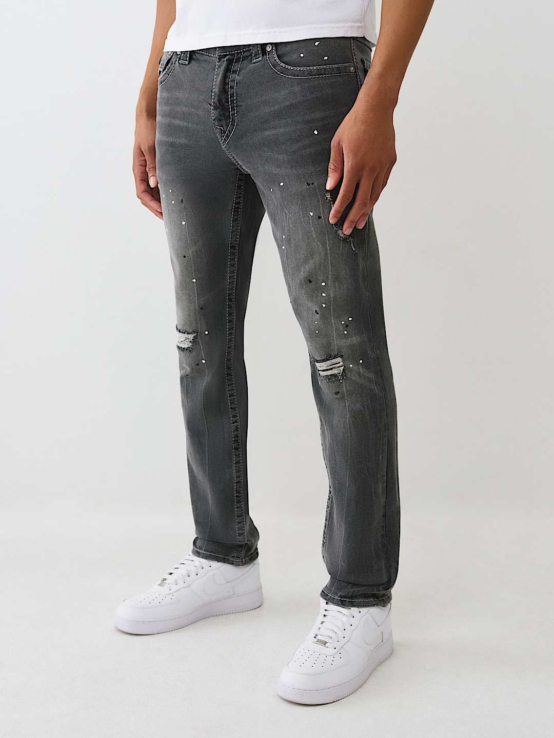 ROCCO BIG T PAINT SPLATTER SKINNY JEAN, image 3
